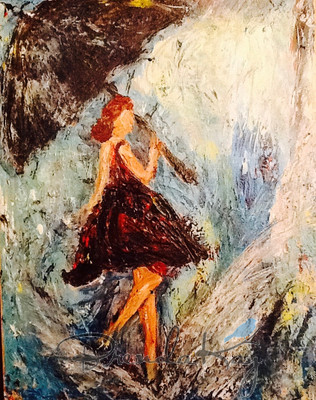 Splash Dancing 16x20 Canvas Pallete Knife