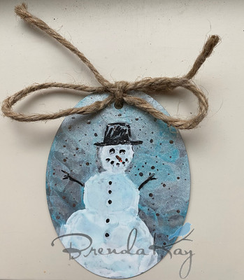 3” Oval Ornament on Metal