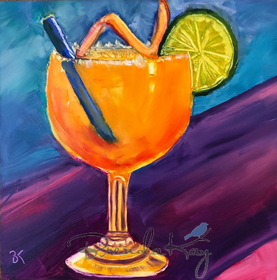 Orange Rita 8x8 gesso board