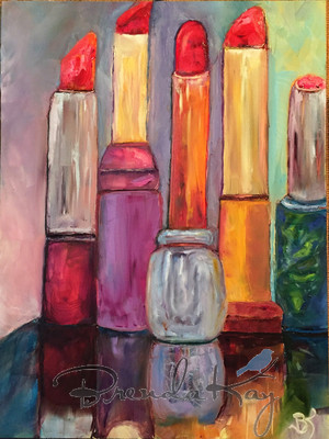 My Favorite Lipstick 6x6 Oil on gesso board