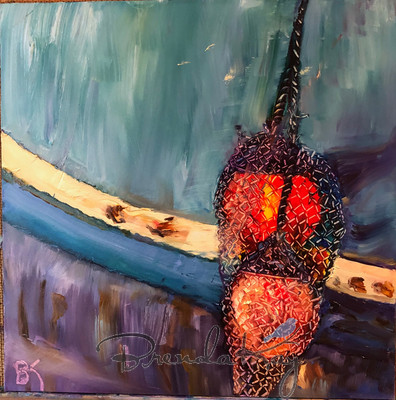 Summertime in Bar Harbor II 8x8 Oil on gesso board