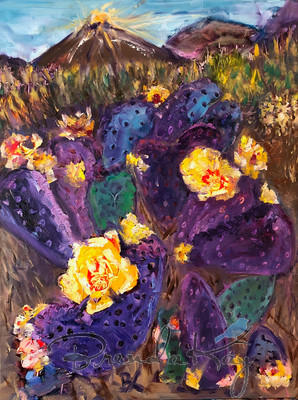 Abundant Desert II 9x12 Oil on gesso board