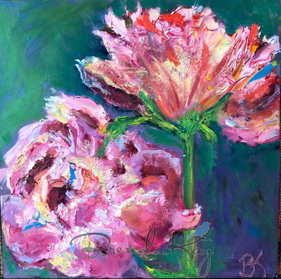 Floral Kaleidoscope 6x6 gesso board
