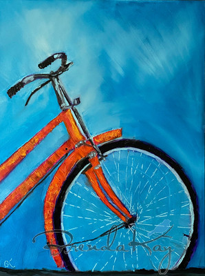 Bicycle Baby 9x12 Oil on gesso board