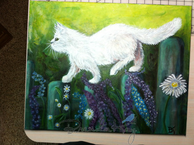 Moms' Kitty 16x20 Canvas  Original SOLD